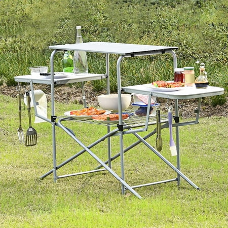 Foldable Camping Table Kitchen Portable Grilling Stand Folding Bbq Table Walmart Canada