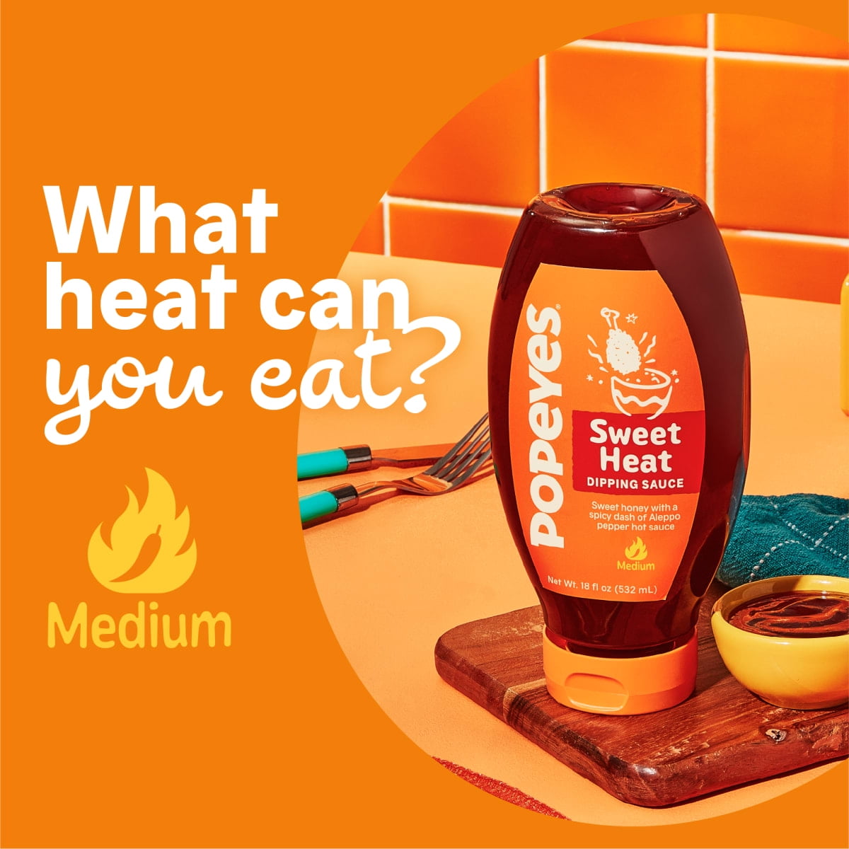 Popeyes Louisiana Kitchen Sweet Heat Dipping Sauce, 18 oz Bottle