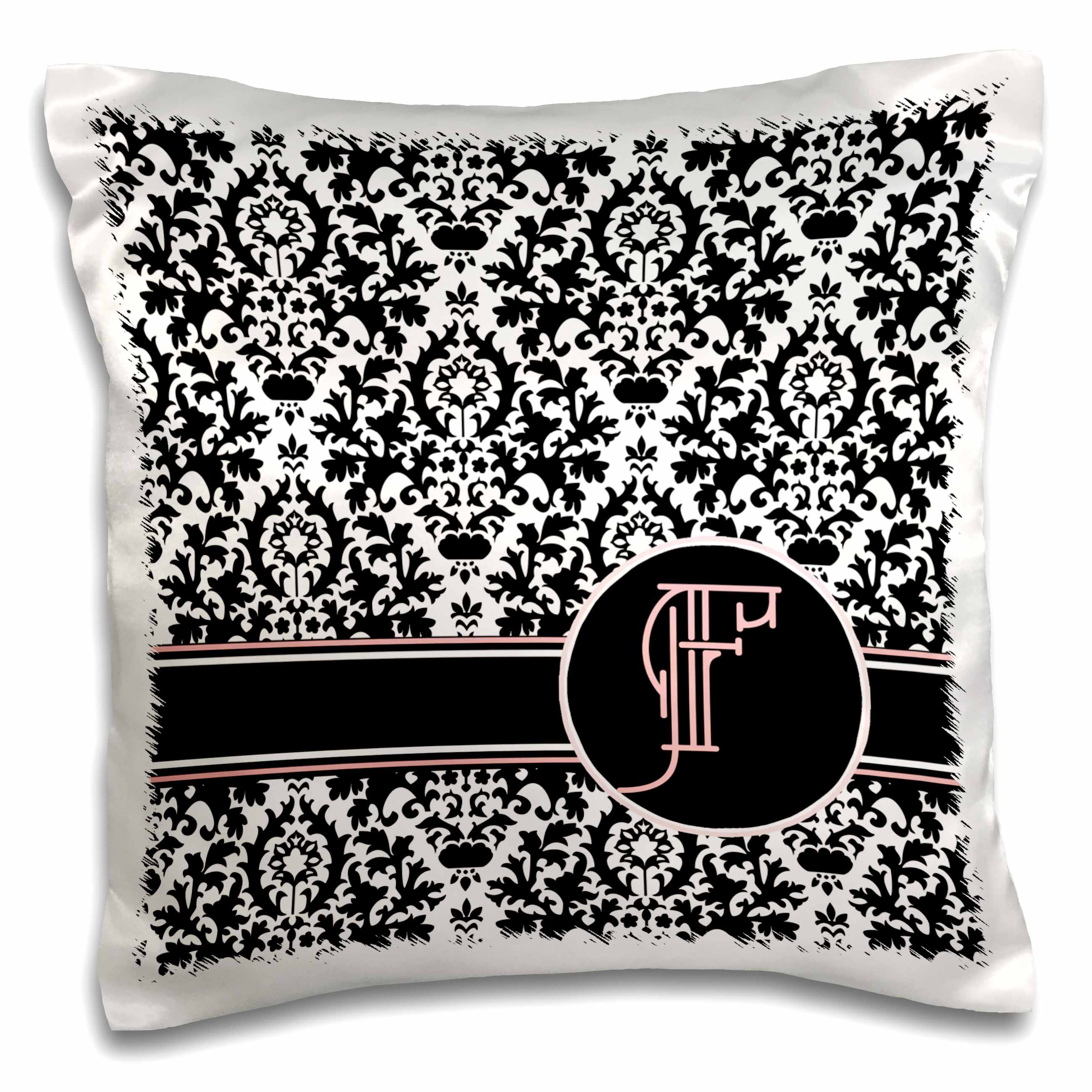 3drose Letter F Personal Monogrammed Damask Pattern Personalized Initial Pillow Case 16 By 16 Inch Walmart Com Walmart Com