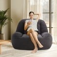 thumbnail image 2 of HOMGUAVA Bean Bag Chair with Soft Sherpa for Adults, Lazy Sofa for Bedroom & Living Room, Dark Gray, 2 of 8