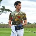 thumbnail image 3 of Balery Floral Rhino With Birds Camisa Polo de Hombre con Estampado, de Manga Corta y Tejido Medio, Camisa Tipo Golf Polo-Medium, 3 of 6