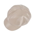 thumbnail image 3 of Minzimin Womens PU Leather Newsboy Cap 8 Panel Paperboy Newsie Cap Bakerboy Beret Cabbie Hat, 3 of 7