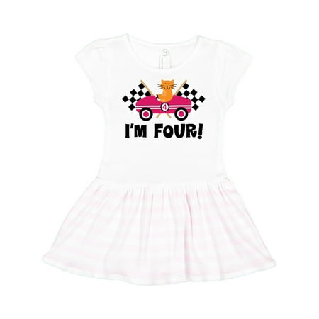 

Inktastic 4th Birthday Racing Rally Flags Gift Toddler Girl Dress