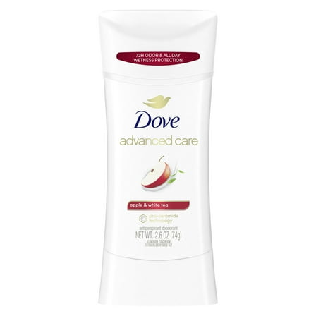 Dove Advanced Care Long Lasting Women's Antiperspirant Deodorant Stick, Apple & White Tea, 2.6 oz