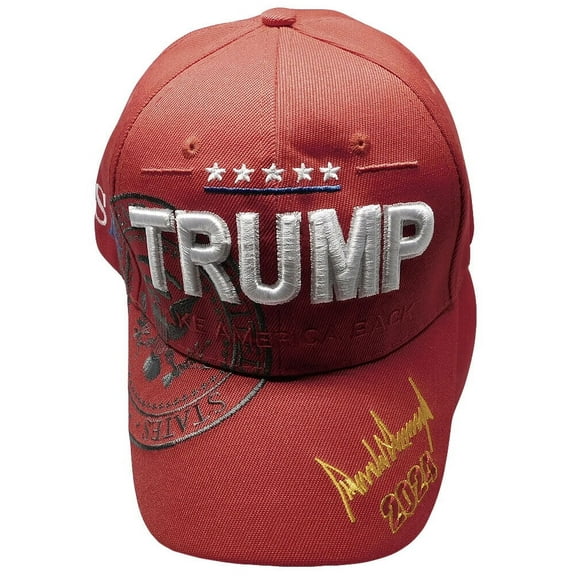 Trump 2024 Take America Back USA Signature Red With Shadow Embroidered Cap Hat