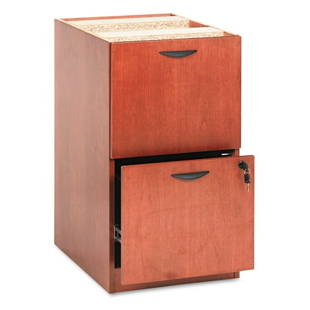 basyx BW Veneer Series File/File Pedestal File, 15-5/8 x 22 x 27-3/4, Bourbon Cherry