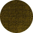 thumbnail image 1 of Ahgly Company Indoor Round Abstract Yellow Modern Area Rugs, 3' Round, 1 of 4