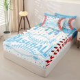 thumbnail image 3 of Homewish Ice Cream Baseball Zipper Full Size Comforter Sets with Fitted Sheet and 2 Pillowcases for Kids, Blue Cartoon Zipper Bedding Set, Polka Dots Reversible, 4-Piece, 3 of 6