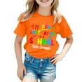 thumbnail image 2 of Baby Girl Summer Clothes Kids Boys and Girls Summer Last Day of School Theme Print Casual Comfort Short Sleeve T Shirt Toddler T Shirts Orange 3 Years-4 Years, 2 of 4