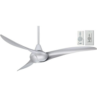 Minka-Aire Wave - 52" Ceiling Fan with 3 blades - Silver w/ Extra Wall Control - F843-SL-W