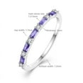 thumbnail image 2 of JO WISDOM 925 Sterling Silver Wedding Band for Women Thin Stacking Ring Half Cubic Zirconia Eternity Engagement Ring Size 7,February Birthstone Amethyst Color, 2 of 9