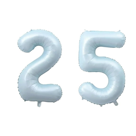 Number Twenty Five Balloon Pastel Blue Sky Blue Light Blue 32" Large Party Balloon Decoration