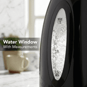 OVENTE 1.7L Electric Kettle with 1100W Fast Boiling Water, Black KP72B | Best For Coffee or Tea, BPA-Free, Water Level Gauge, Auto Shut-Off, Indicator Light, Boil-Dry Protection & Removable Filter