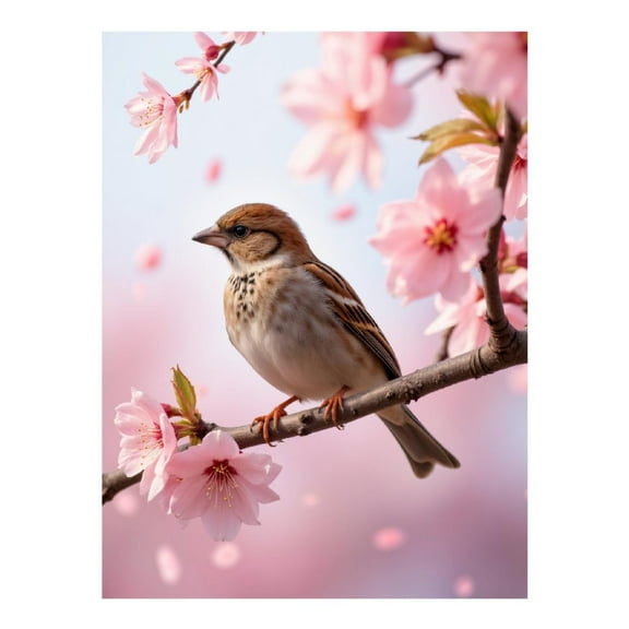 Diamond Art Kit for Adults, Bird On Cherry Blossom Branch Diamond Painting for Adults Beginners, DIY Diamond Art Painting Kits, 5D Diamond Painting Crafts for Home Decor 12x16 Frameless