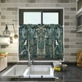 thumbnail image 4 of Yayeee Kitchen Curtains Tier Pair Light Filtering 27"x24" Rod Pocket Short Cafe Window Panel, Floral Forest Scene, 4 of 7