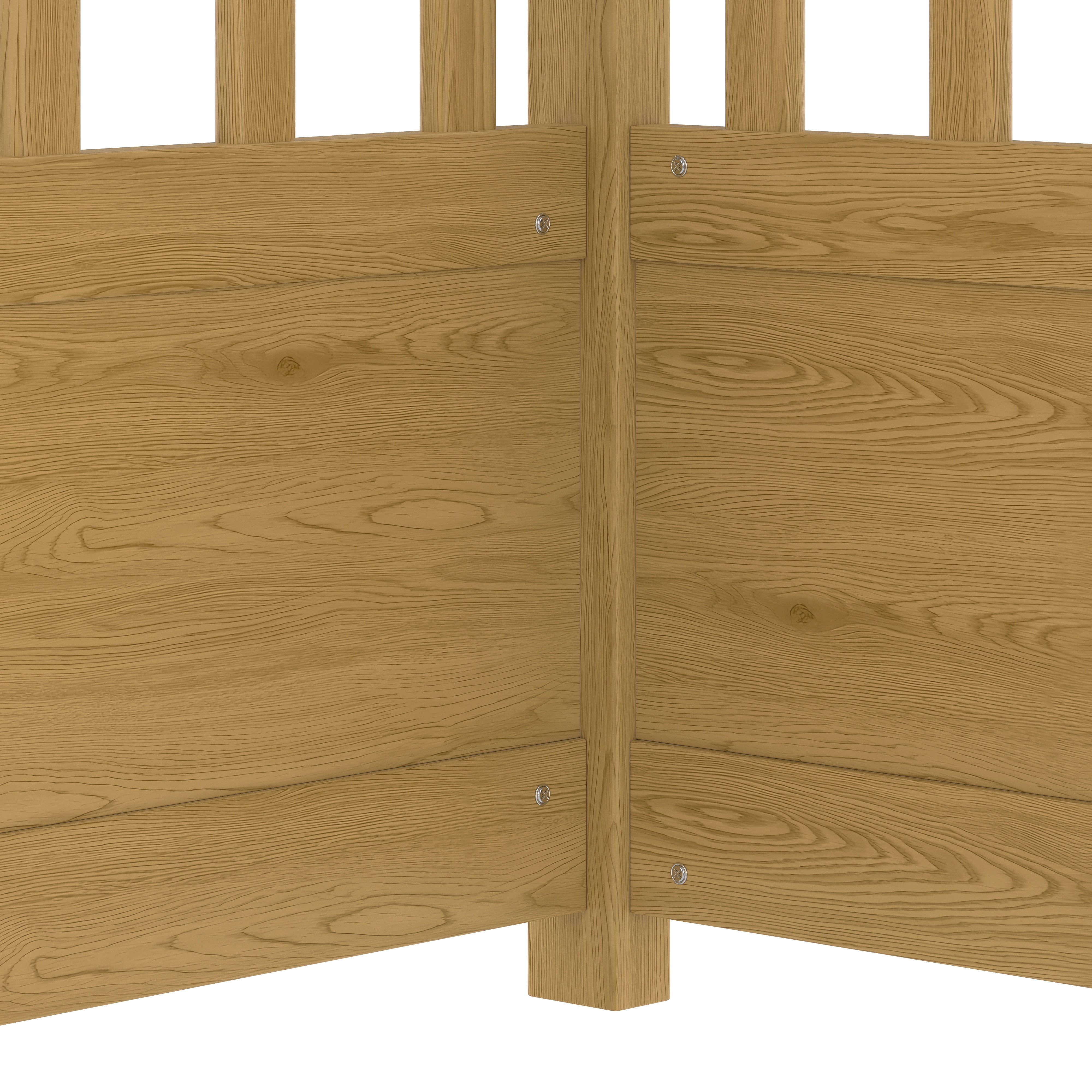 Bellemave Full Size Canopy Bed Frame with High Fence Guardrails Montessori Floor Bed Frame with Four Poster Design Wooden Canopy Bed (Full, Natural)