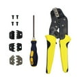 thumbnail image 1 of Graflsoa Adjustable Ratcheting Crimping Tool Kit with Interchangeable Dies for Various Terminals, Black & Yellow, Carbon Steel Construction, 1 of 7