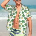 thumbnail image 7 of Yiaed Frogs And Tropical Leaves Print Hawaiian Shirt for Men Short Sleeve Button Down Shirts Beach Shirts for Men,3X-Large, 7 of 7