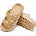 thumbnail image 4 of Slides for Women Men Pillow Slippers Double Buckle Adjustable Sandals EVA Recovery Slides, 4 of 6