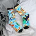 thumbnail image 5 of Masiiu Bluey Pattern Adult Crew Socks, Breathable Color-Block Mid-Calf Socks, Comfortable for Daily Wear and Sports, 5 of 6