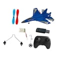 thumbnail image 2 of Avión RC de espuma con tren de aterrizaje, ligero, portátil y con control remoto, ideal para parques, adultos, niños y niñas. azul, 2 of 9
