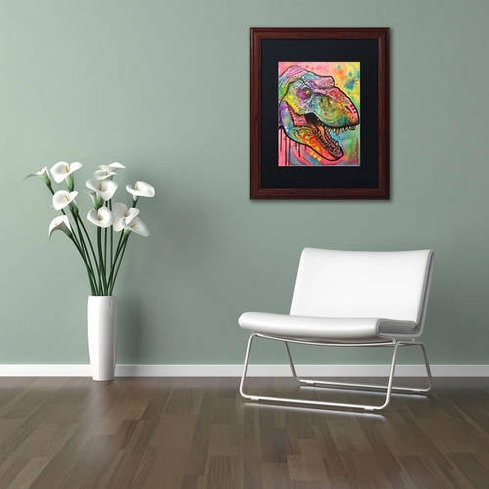 Trademark Fine Art "T Rex 1" Canvas Art by Dean Russo, Black Matte, Wood Frame