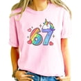 thumbnail image 4 of I Was 6 Now I'm 7 Unicorn Birthday Shirt for Girls Rainbow Magical 7th Birthday Tee for Kids Adults Pink Shirt Adult Medium, 4 of 7