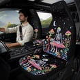 thumbnail image 2 of Xixirimido Car Seat Cover Set of 5 Pieces Front Seat Covers with Matching Seat Belt and Center Console Covers PU Leather Fits Most Vehicles, Black-Skull Mushroom Starry Night, 2 of 8