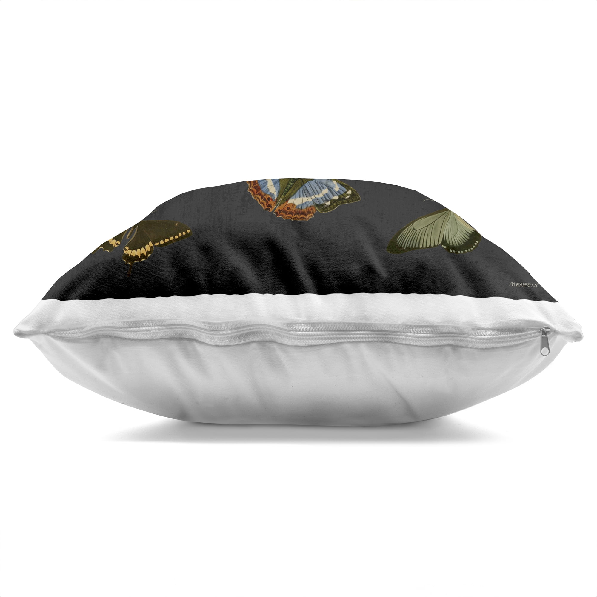 Stupell Industries Vintage Butterflies on Black Decorative Printed Throw Pillow, design by Dan Meneely