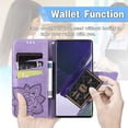 thumbnail image 5 of Wallet Case for Samsung Galaxy S23 Ultra,3D Butterfly Pattern PU Leather Flip Phone Case with Magnetic Clasp and Cash Card Slots Holster for Galaxy S23 Ultra,HZD Rhinestone Light Purple, 5 of 18