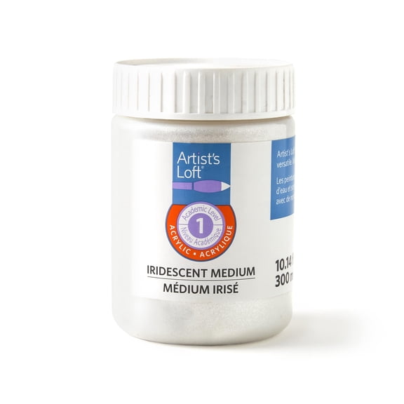 Artist's Loft Iridescent Medium - Water-Based Acrylic Paint Additive for Iridescent Effects For Canvas, Mixed Media, and DIY Art Projects, 12 Pack