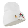 thumbnail image 5 of Santa Claus with Stars Embroidered Beanie - White OSFM, 5 of 5