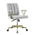 thumbnail image 1 of Scranton & Co Chaise en Cuir Pleine Fleur Blanc Vintage et Chrome, 1 of 5