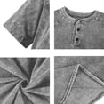 thumbnail image 6 of GrmtClth Denim Shirts for Men 2026 Vintage Short Sleeve T-Shirts Breathable Henley Tops Fashion Button Blouse Gray 3XL, 6 of 8