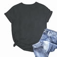 thumbnail image 2 of T Shirts for Women Casual Summer Dressy Short Sleeve Crew Neck Plain Tops Tee Women Blouses Clothes Solid Color Loose Fashion Shirts, 2 of 4