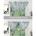 thumbnail image 5 of Waterfall Valances for Windows, White Blue Ombre Stripe Kitchen Sheer Valance Curtains, Modern Abstract Moire Waves Rod Pocket Elegant Swag Valances for Living Room Bedroom, 47.2"x38.5", 3 Panel, 5 of 8