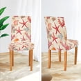 thumbnail image 3 of Yayeee 4 Pack Dining Chair Covers Stretch Parson Chairs Slipcovers Seat Protector, Beige Starfish, 3 of 6