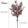 thumbnail image 3 of Burgundy Brown Faux Eucalyptus Stems, 14.96 Inch Artificial Eucalyptus Greenery Picks, Fall‑Tone Fake Eucalyptus Branches, Vase Filler for Harvest Table & Farmhouse Home Decor, 3 of 6