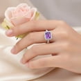 thumbnail image 3 of Mauli Jewels 10K White Gold Diamond and Emerald-Cut Amethyst Engagement Ring for Women by Mauli Jewels – 2.50 Carat Gift for Her, 3 of 6