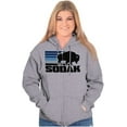 thumbnail image 4 of SoDak South Dakota Buffalo Vacation Unisex Fleece Graphic Zip Up Hoodie Brisco Brands 2X, 4 of 5
