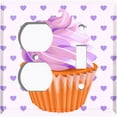 thumbnail image 4 of Metal Light Switch Plate Cover Pastel Purple Cupcake Heart Wallpaper CAK035, 4 of 13