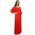 thumbnail image 1 of Bimba Robe Maxi pour Femme avec Franges avec Foulard Boho Rouge Robes d'Été-20, 1 of 6