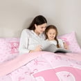 thumbnail image 4 of Erosebridal Dreamy Bow Knot Full Size Comforter Sets 3 Pieces For Girls Teens,Kids Children Pink B Letter Monogrammed Bedding Sets,Pink Reversible, 4 of 6