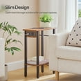 thumbnail image 4 of HOOBRO Small End Table with Charging Station, Narrow Side Table with USB Port and Outlets, Skinny Sofa Table, Slim Nightstand, Living Room, Bedroom, Rustic Brown and Black BF240UBZ01, 4 of 9