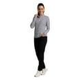 thumbnail image 3 of IBKUL Adult Female Landon Stripe II Print Long Sleeve Mock Neck Top, Color: Black/White, Size: XS, 3 of 4