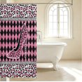 thumbnail image 3 of Erosebridal Lovely Leopard High Heels Shower Curtain 72Wx72L,Fashion Checkered Bathroom Curtain,Pink Black, 3 of 5