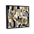thumbnail image 3 of Brown Overlapping Geometric Shapes Abstract Painting Jet Black Framed Art Print Wall Art, 3 of 6