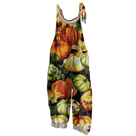 

Halloween Themed Baby Overalls with Adjustable Straps Cute Pumpkin and Crow Print for Infants and Toddlers