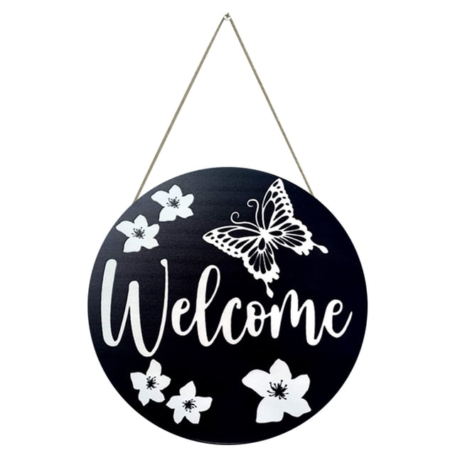 Metal Wall Art Decor 30 cm Round Hanging Wreath for Indoor Outdoor Home Garden Patio Welcome Decoration