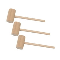 LOLIPPYY 3pcs Soft Mallet Wood Hammer Khaki for Educational Toy Home Use